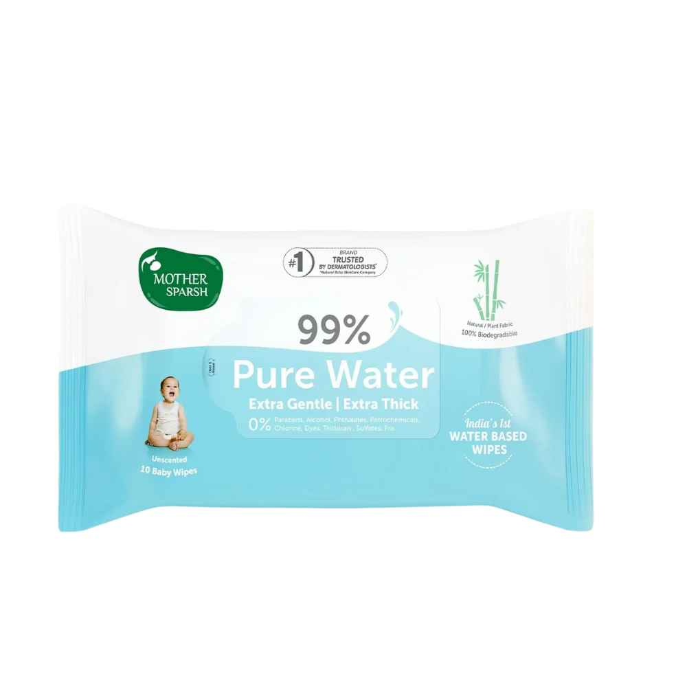 Mother Sparsh - 99% Pure Water Wipes - On The Go Pack 10pcs