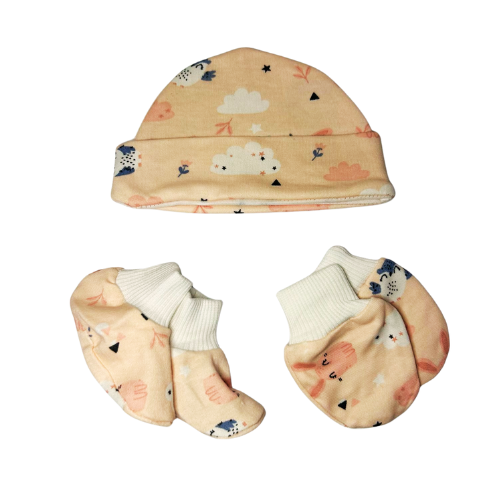 Billy Bum - Cap , Mittens & Booties Set Printed - Color