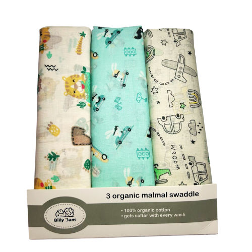 Billy Bum - Malmal Swaddle Printed - Color (Set Of 3)